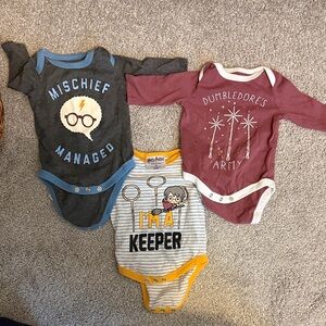 3 Harry Potter Newborn Onesies